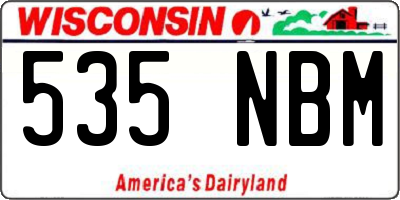 WI license plate 535NBM