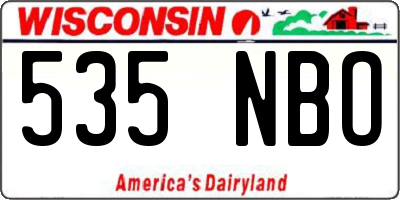 WI license plate 535NBO