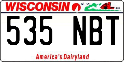 WI license plate 535NBT