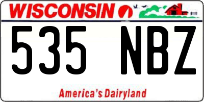 WI license plate 535NBZ