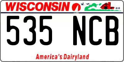 WI license plate 535NCB