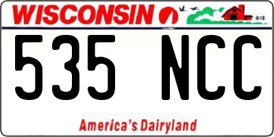 WI license plate 535NCC