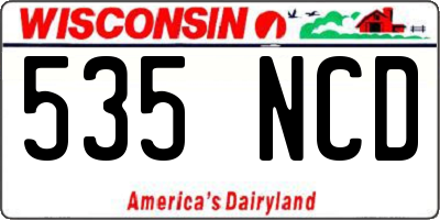 WI license plate 535NCD