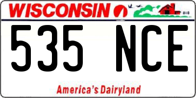 WI license plate 535NCE