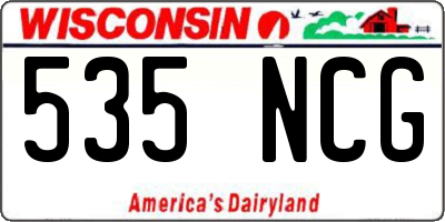 WI license plate 535NCG