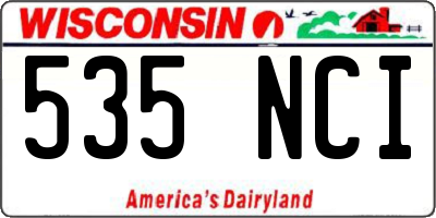 WI license plate 535NCI