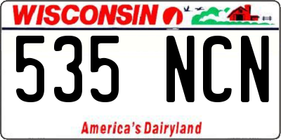 WI license plate 535NCN