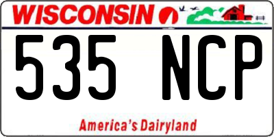 WI license plate 535NCP