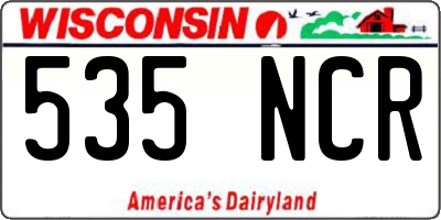 WI license plate 535NCR