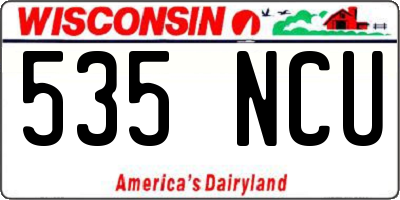 WI license plate 535NCU