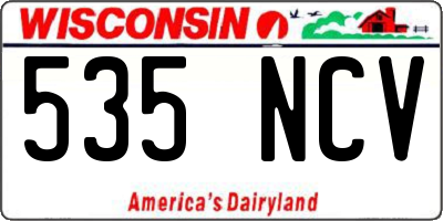 WI license plate 535NCV