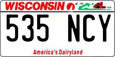 WI license plate 535NCY