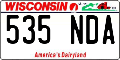 WI license plate 535NDA
