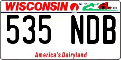 WI license plate 535NDB