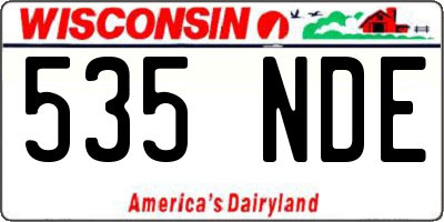 WI license plate 535NDE
