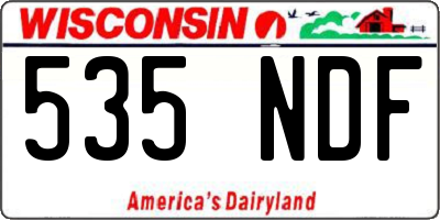 WI license plate 535NDF