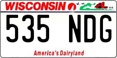 WI license plate 535NDG