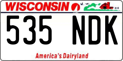 WI license plate 535NDK