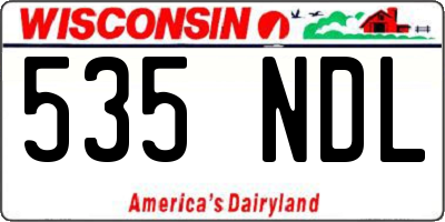 WI license plate 535NDL