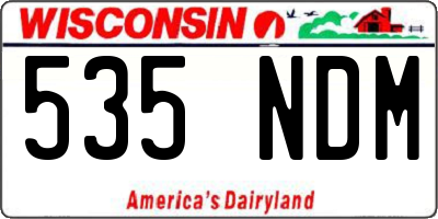 WI license plate 535NDM