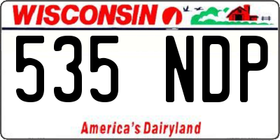 WI license plate 535NDP