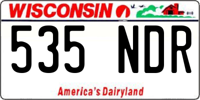 WI license plate 535NDR