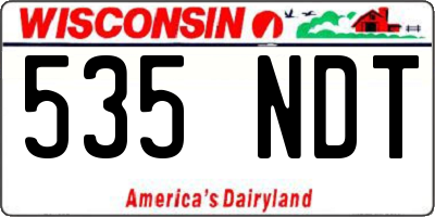 WI license plate 535NDT