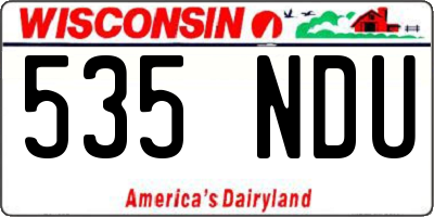 WI license plate 535NDU