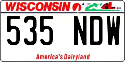 WI license plate 535NDW