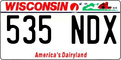 WI license plate 535NDX