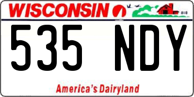 WI license plate 535NDY