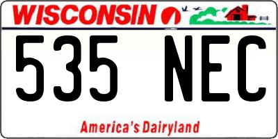 WI license plate 535NEC