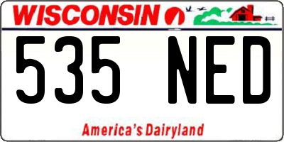 WI license plate 535NED