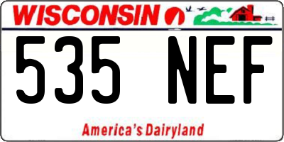 WI license plate 535NEF