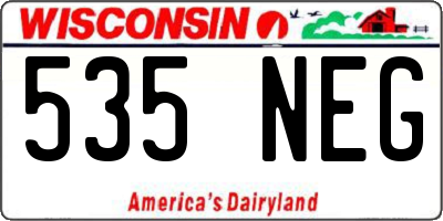 WI license plate 535NEG