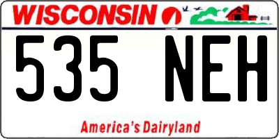 WI license plate 535NEH