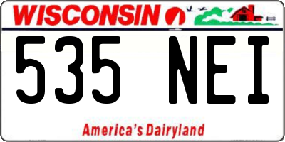 WI license plate 535NEI