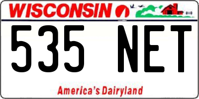 WI license plate 535NET