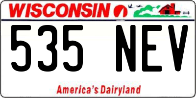 WI license plate 535NEV