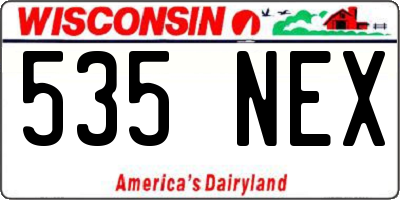 WI license plate 535NEX