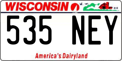 WI license plate 535NEY