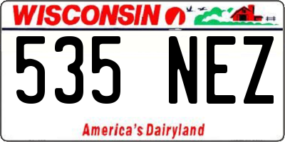 WI license plate 535NEZ