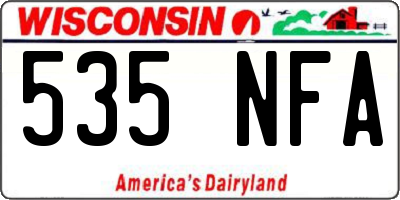 WI license plate 535NFA