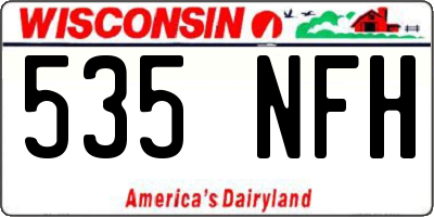 WI license plate 535NFH