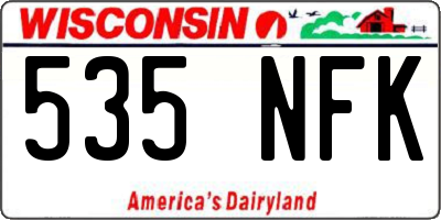 WI license plate 535NFK