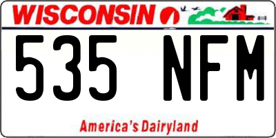 WI license plate 535NFM