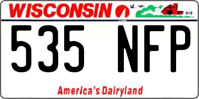 WI license plate 535NFP