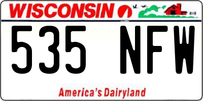 WI license plate 535NFW