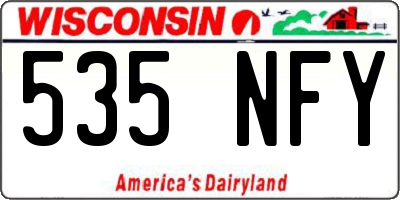 WI license plate 535NFY