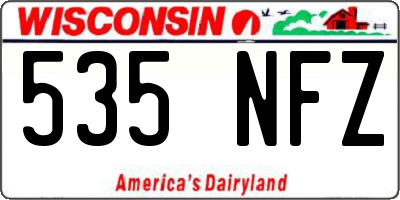 WI license plate 535NFZ